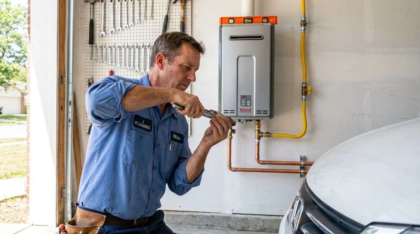 Tankless water heater installation by a Johns Plumbing LLC plumber in Rancho Santa Fe